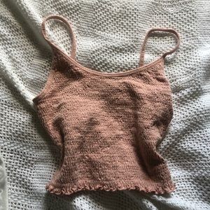XS. Hollister Ruched Dusty Pink Crop top